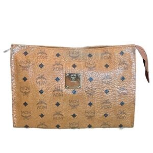 MCM Cognac Visetos Monogram Pouch